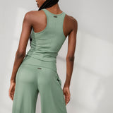 Lunya Pajamas Soft Modal Rib Curved Hem Tank - Verity Moss